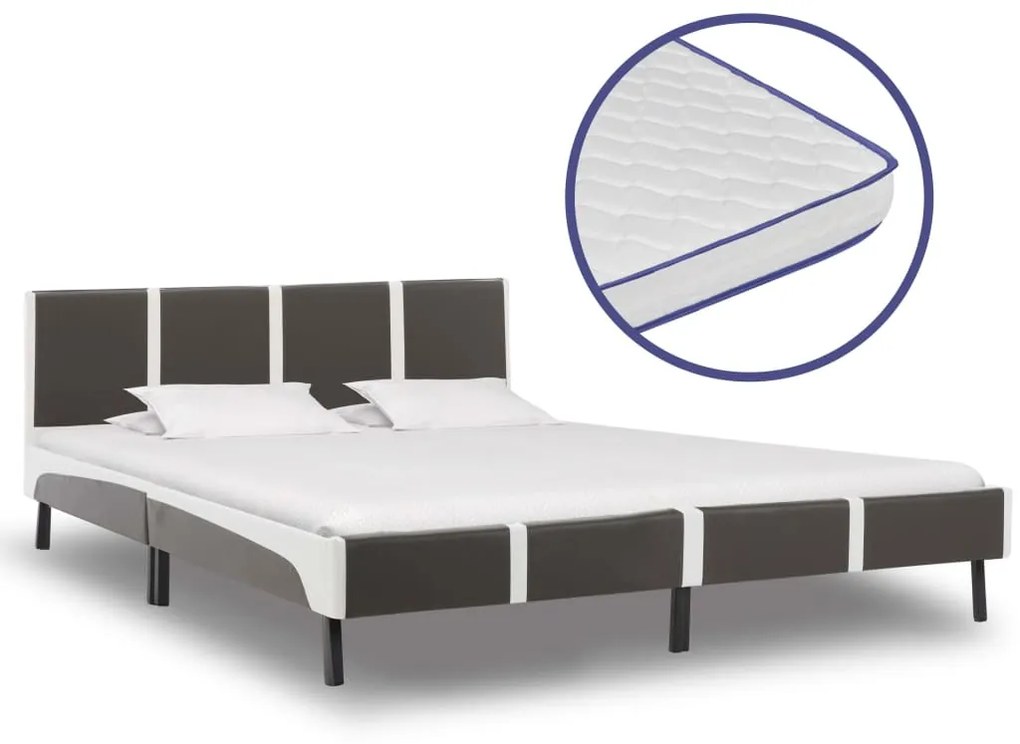 Letto con materasso memory foam in similpelle 180x200 cm