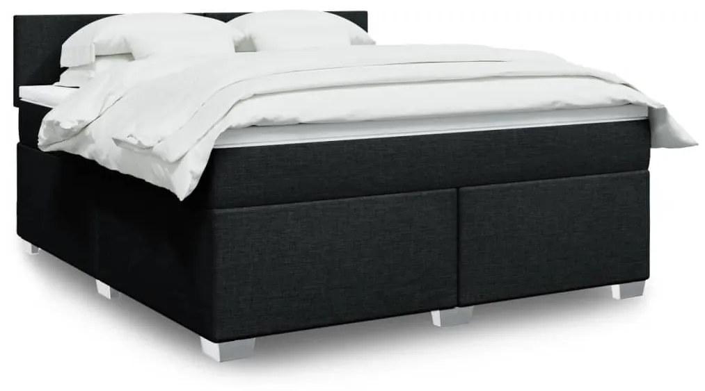 Giroletto A Molle Con Materasso Nero 180x200 Cm İn Tessuto /