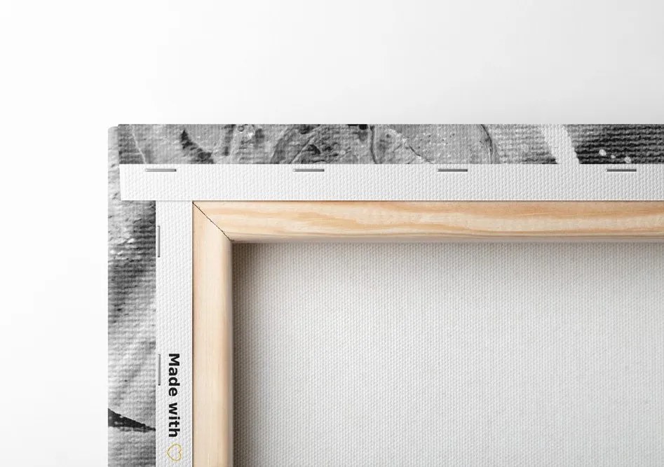Stampa su tela – Dipinto di fiori in bianco e nero