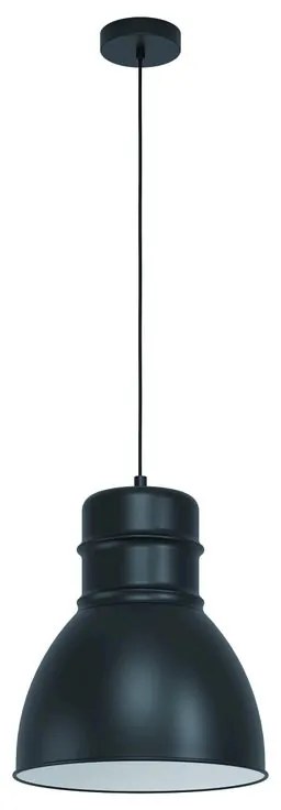 Lampadario Moderno Ebury nero paralume nero E27 Ø38cm EGLO