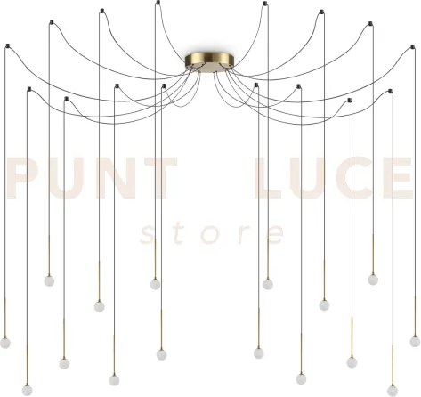 Lucciola lampadario a sospensione led 3000k 16w  1300 lm ottone