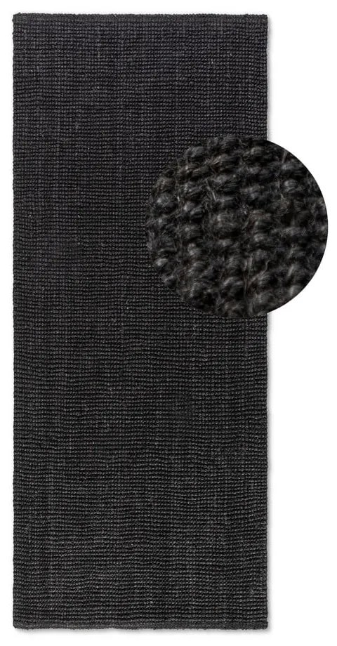 Passatoia nera in iuta 80x200 cm Bouclé – Hanse Home