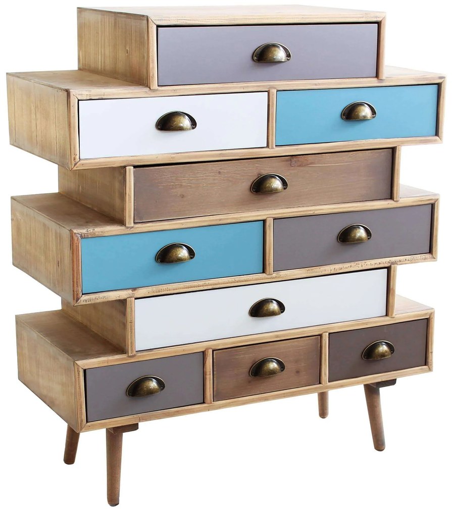 ADELINE - mobiletto 10 cassetti in mdf multicolor