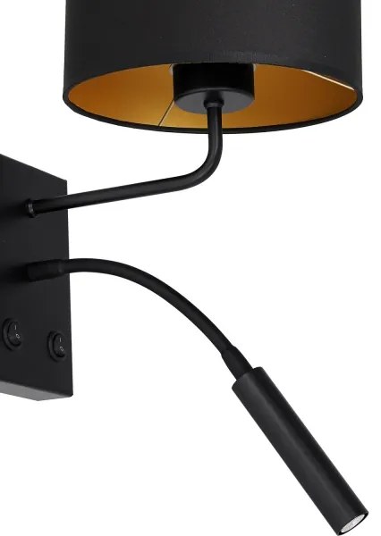 Lampada da parete ARDEN 1xE27/60W + 1xG9/8W nera/oro