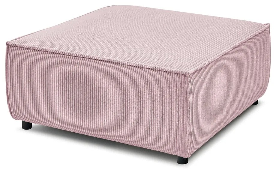 Pouf in velluto a coste rosa chiaro Nihad modular - Bobochic Paris