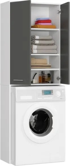 Mobile Coprilavatrice Lavanderia 2 Ante A Colonna 64x30x180 Diana Bianco/Grafite