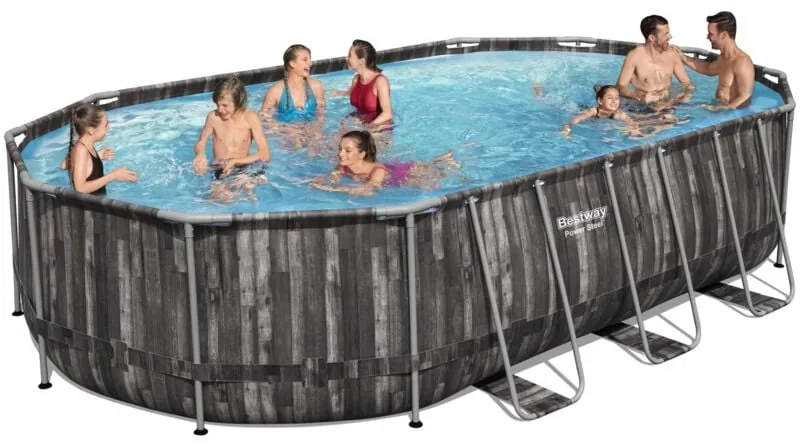 Piscina Ovale Con Telaio E Pompa Filtro 610x366x122h 5611r