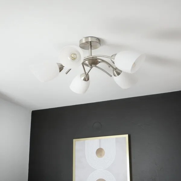 Lampadario a plafone DONNA 5xE27/60W/230V nichel