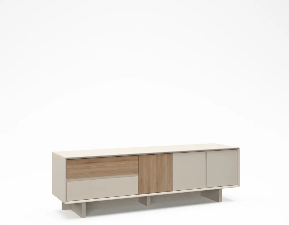 Mobile TV beige/di colore naturale con effetto rovere 180x55x45 cm Carpi – Marckeric