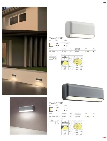 Redo 90072 - Lampada da parete per esterni SAPO LED/5W/230V IP65