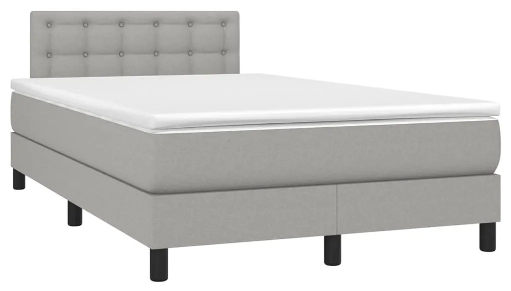 Giroletto a molle con materasso grigio chiaro 120x190cm tessuto
