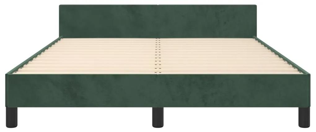 Giroletto con Testiera Verde Scuro 140x200 cm in Velluto