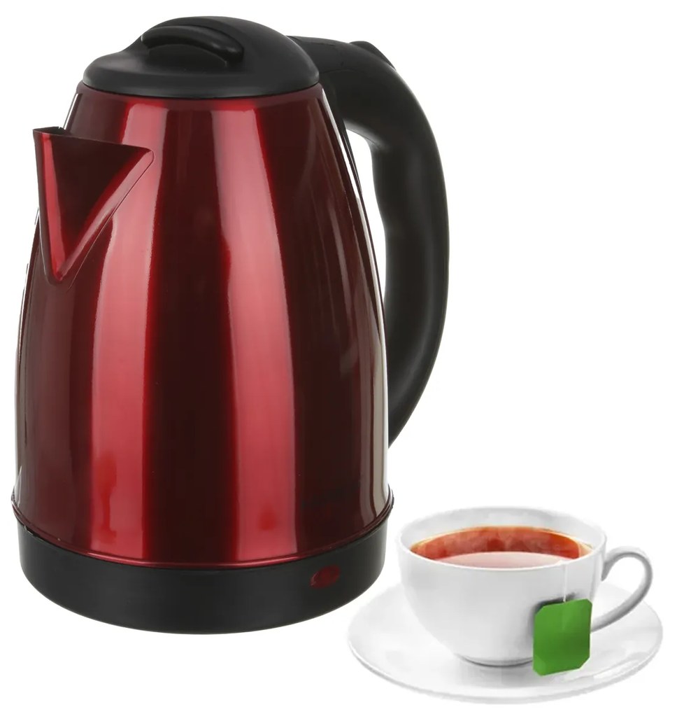 Bollitore elettrico 1,8 L 1500 W rosso in acciaio