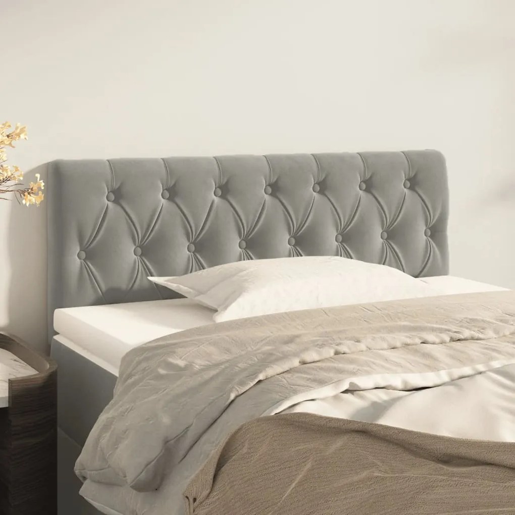 Testiera Grigio Chiaro 100x7x78/88 Cm İn Velluto /
