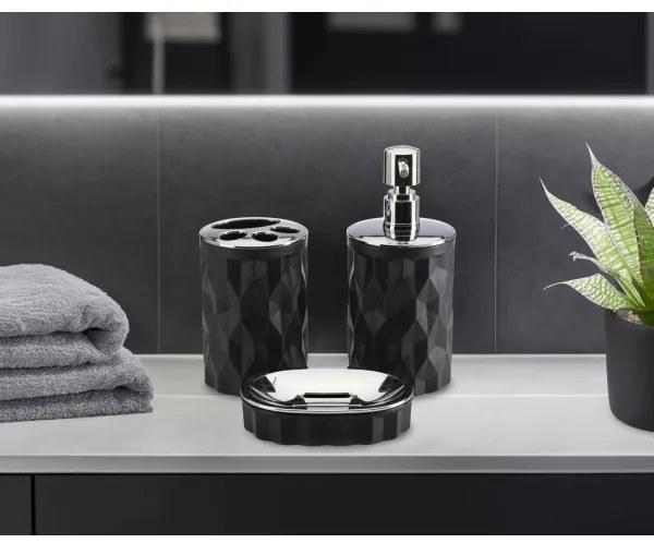 Set da bagno REINA 5 pz nero/cromo