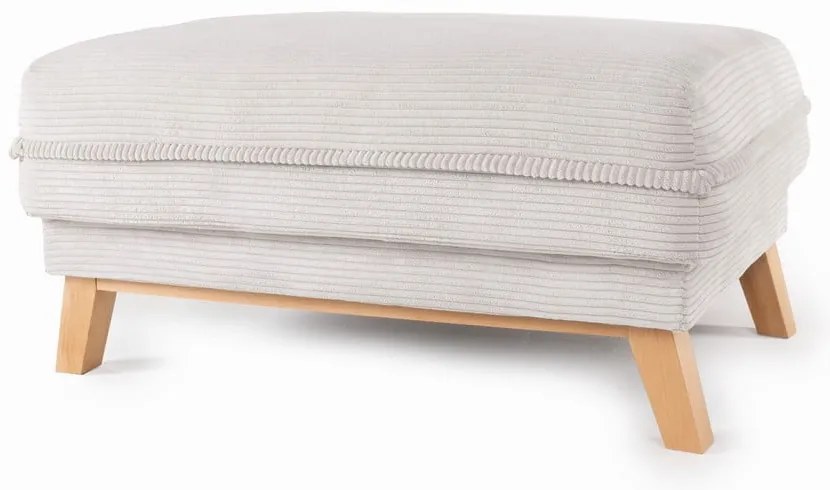 Poggiapiedi beige con rivestimento in velluto a coste Tori – Bonami Selection