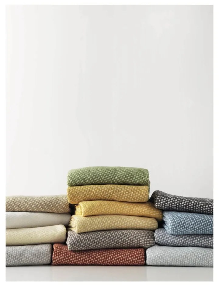 Plaid grigio chiaro con contenuto di cotone , 140 x 180 cm Ruby - Euromant