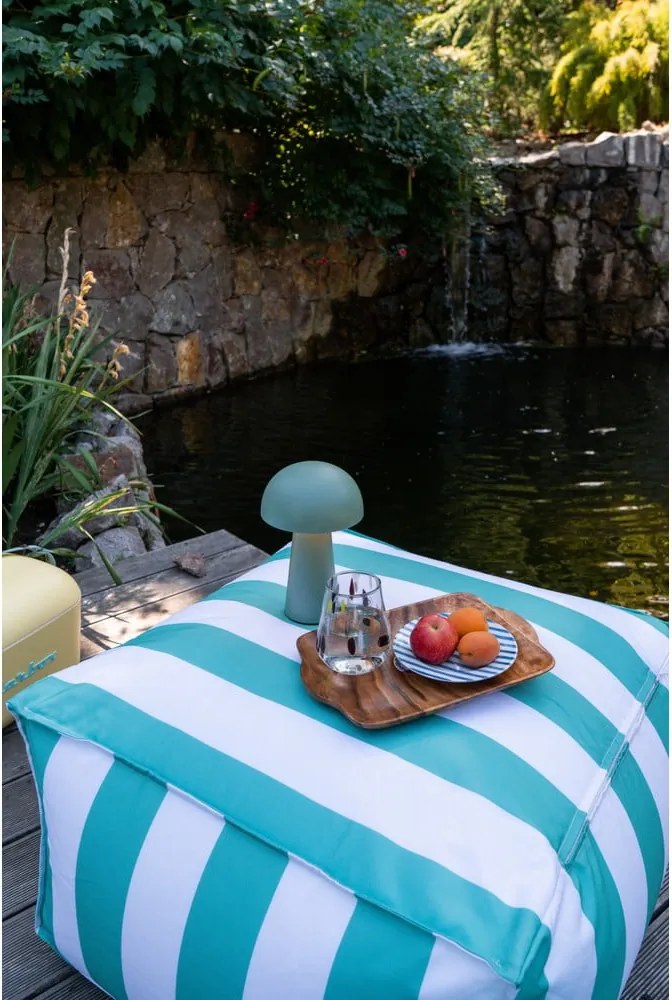 Pouf da giardino bianco e verde – Bonami Essentials