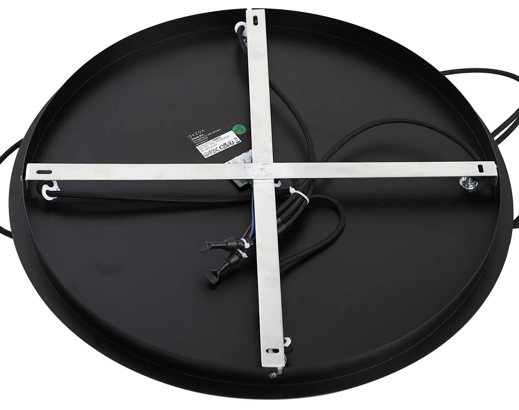 Lampada a sospensione moderna nera con vetro fumé - Jia