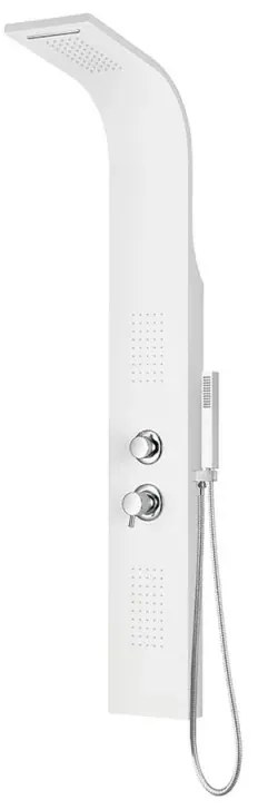Colonna doccia idromassaggio in alluminio bianco opaco con 4 getti