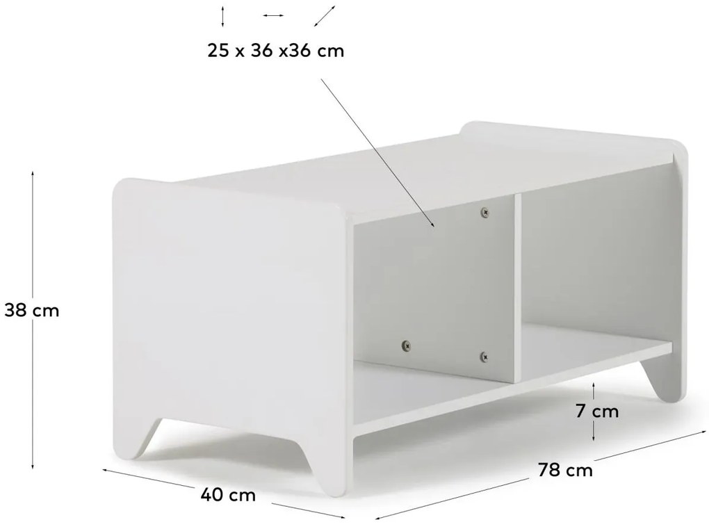 Kave Home - Mobile contenitore Nunila in MDF bianco 78 cm