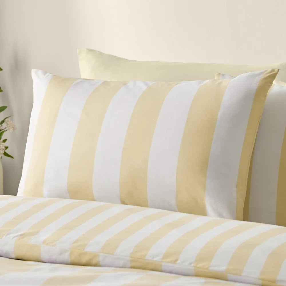 Set copripiumino e federa giallo per letto matrimoniale 3 pezzi 200x200 cm Cove Stripe – Catherine Lansfield