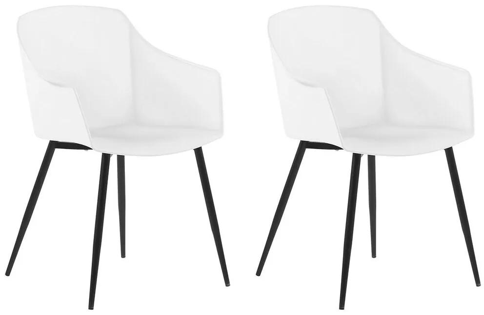 Set di 2 sedie plastica bianca FONDA Beliani