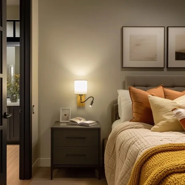 Brilagi - Applique a LED NUBILA WOOD 1xE27/25W/230V + LED/3W quercia/bianco