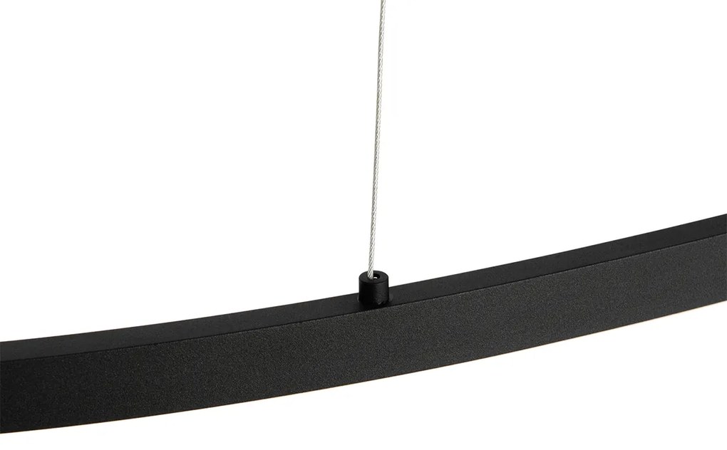 Lampada a sospensione di design ovale nera con LED a 3 livelli di dimmerazione - Ovallo