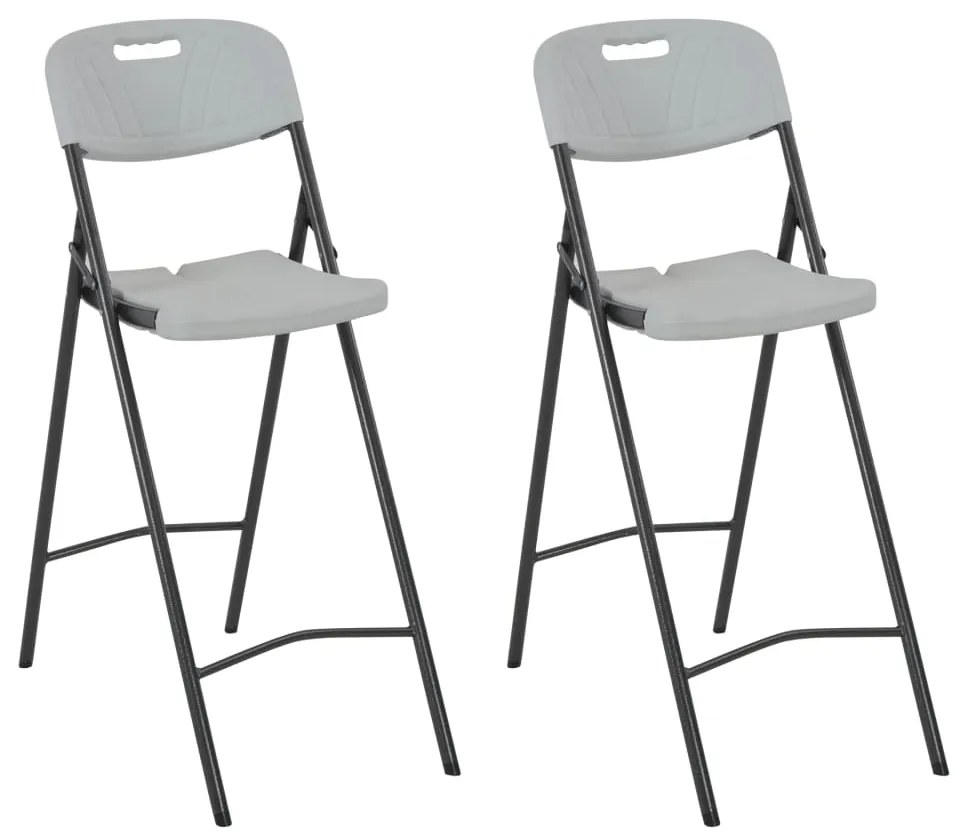 Sgabelli Da Bar Pieghevoli 2 Pz Hdpe E Acciaio Bianco /