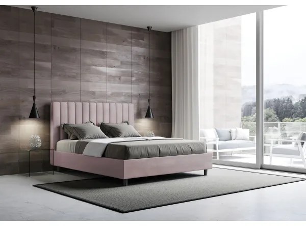 Letto contenitore da 160x190 in microfibra glicine Agueda