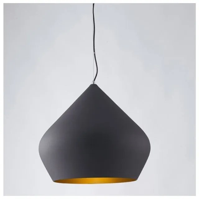 Lampadario Glamour Tholos nero paralume nero E27 Ø52cm LUCE AMBIENTE DESIGN