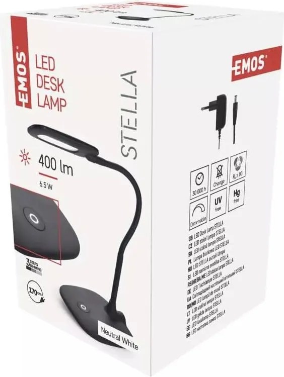 Lampada da tavolo dimmerabile a LED nero opaco (altezza 55 cm) Stella - EMOS