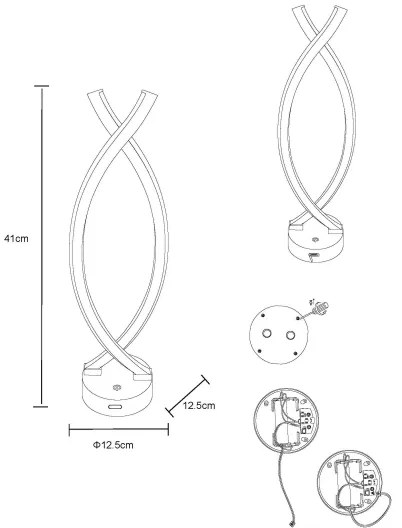 Globo 58457S - Lampada da tavolo LED dimmerabile HELA LED/1W/3,7V nera