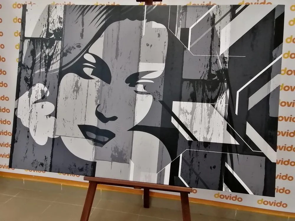 Quadro su tela – Ritratto di donna in bianco e nero