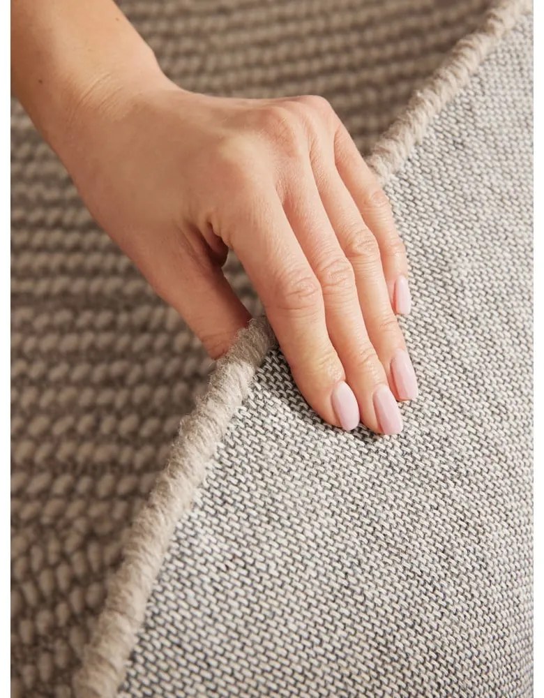 Tappeto rotondo beige in lana tessuto a mano ø 200 cm Eleni Light Beige – Hanse Home