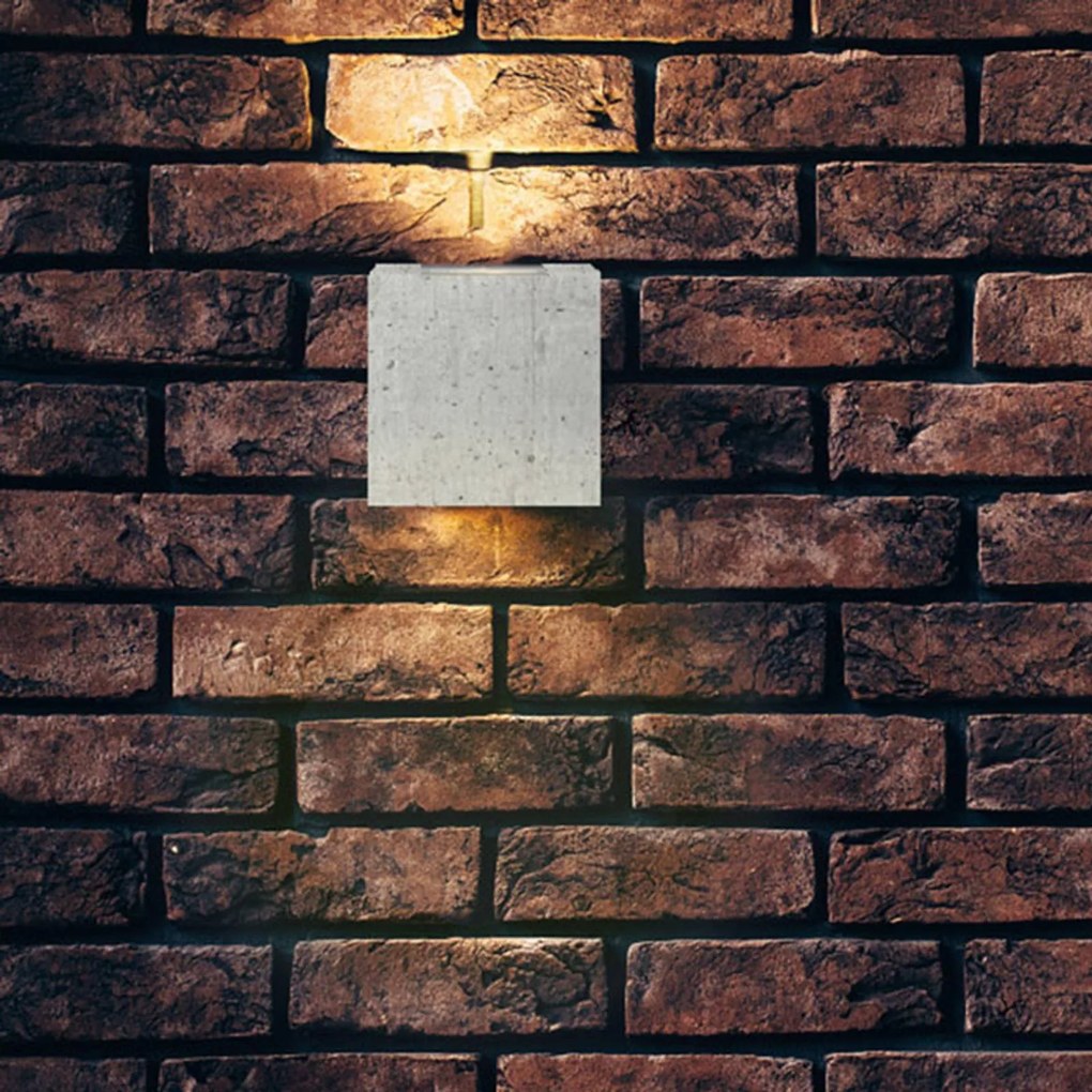 Applique da esterni a LED Riak Lucande, Alluminio / Grigio / Zincato, Bagno, calcestruzzo / cemento, Moderno, Applique LED da esterni