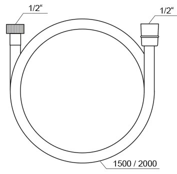 Ravak X07P176 - Flessibile doccia in plastica 150 cm cromo lucido