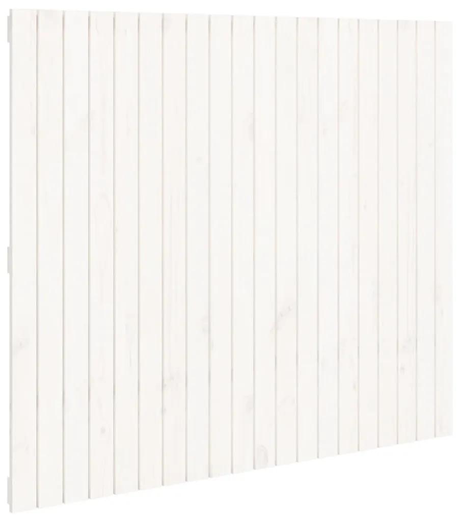Testiera da parete bianca 127,5x3x110 cm legno massello di pino