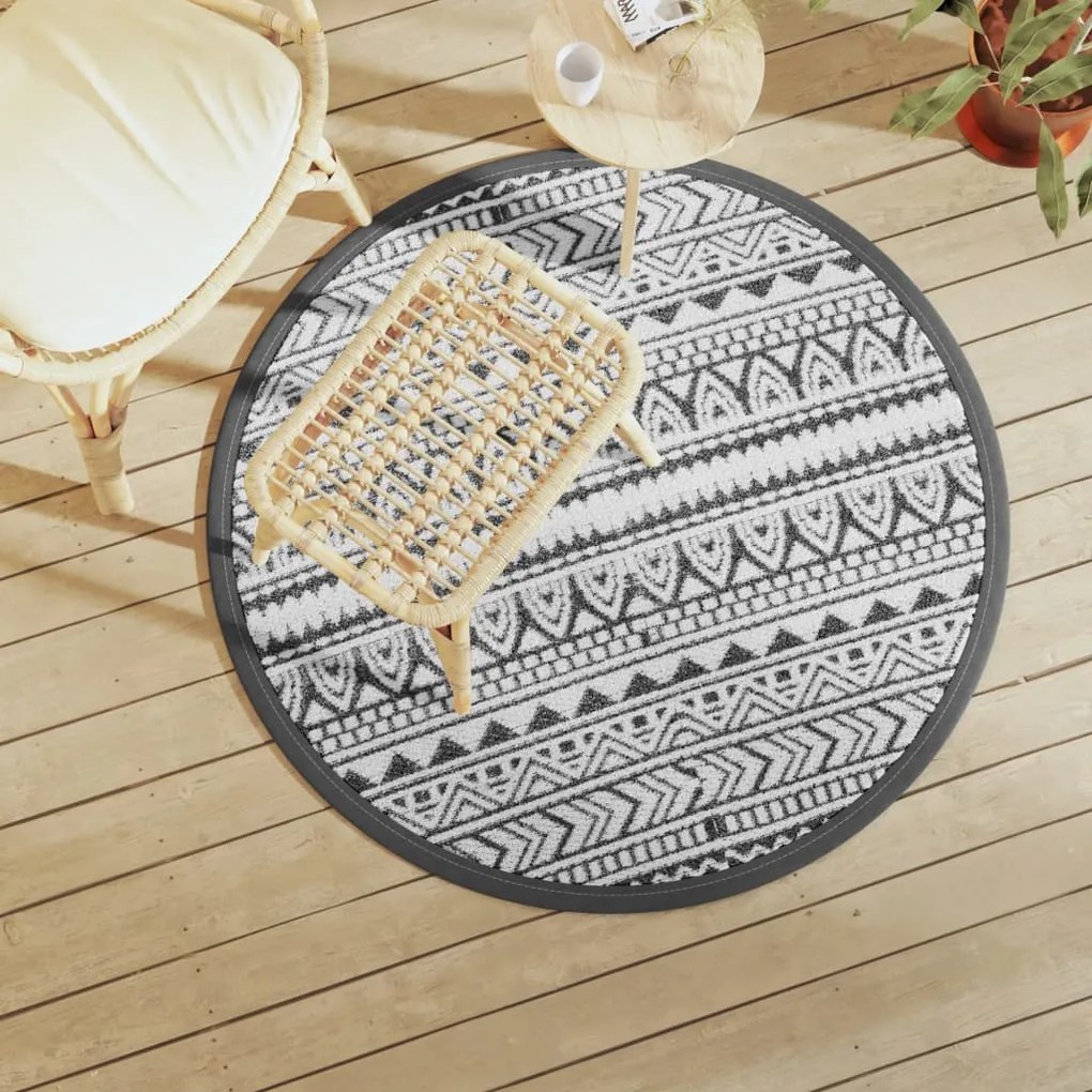 Tappeto Da Esterni Arakıl Nero Ø120 Cm İn Pp /