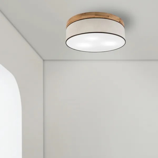 Brilagi - LED Plafoniera BELLADONNA 3xE27/15W/230V diametro 50 cm color crema/quercia