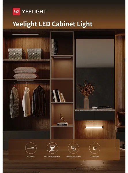 Yeelight - Luce LED ricaricabile per mobili con sensore 2,3W/1500mAh 4000K 40 cm
