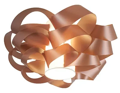 Plafoniera Moderna 1 Luce Cloud D40 In Polilux Rame Made In Italy