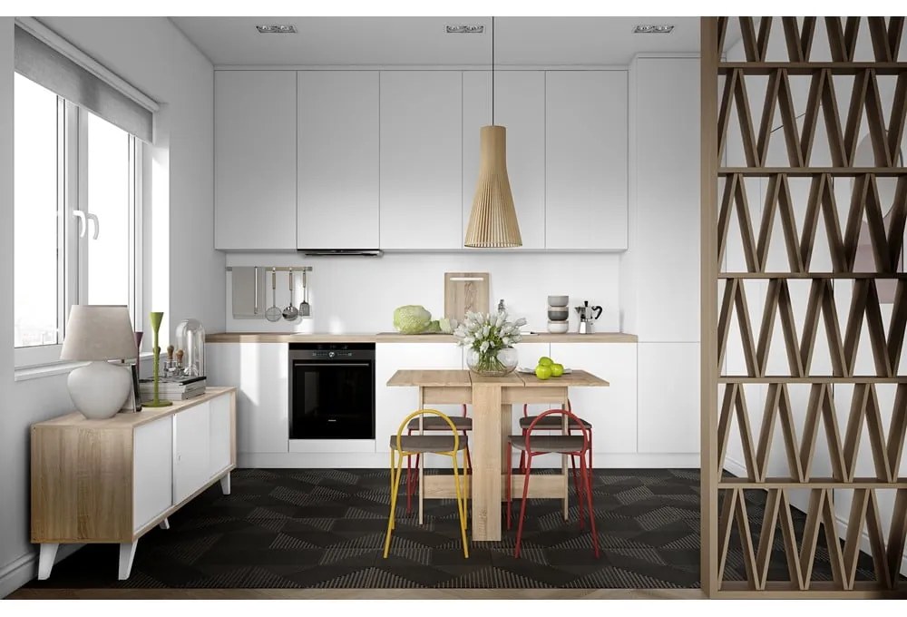 Tavolo da pranzo pieghevole in rovere 76x28 cm Papillon - TemaHome