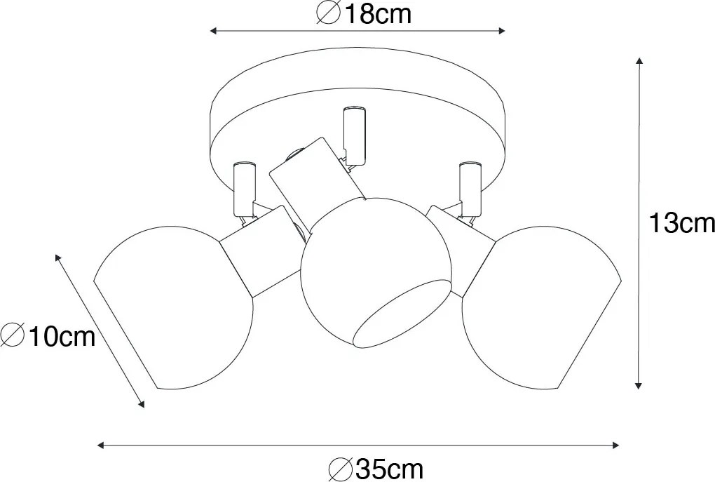 Faretto da soffitto intelligente oro con vetro rosa incl. 3 Wifi P45 - VIDRO