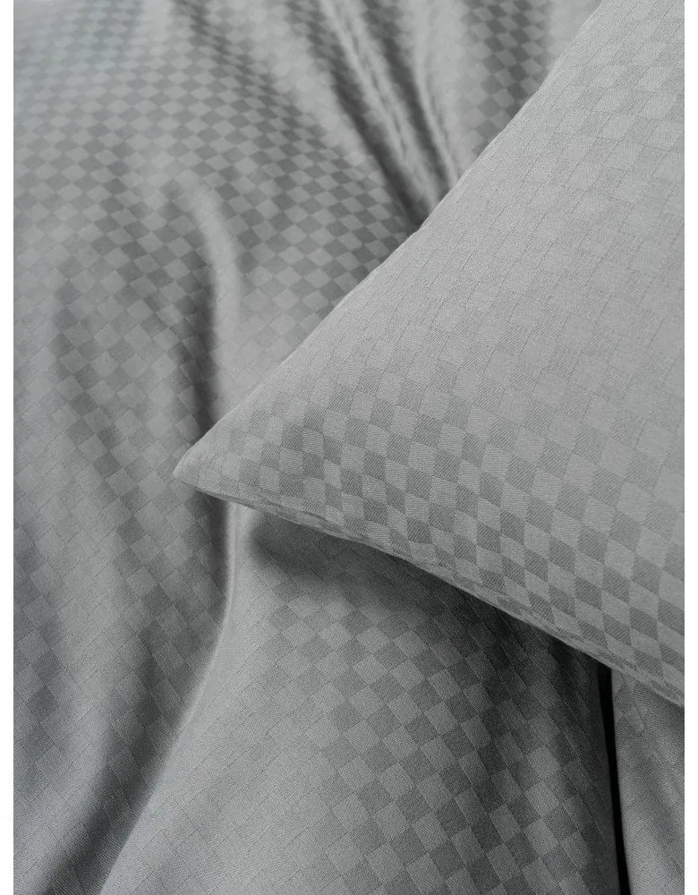 Set copripiumino e federa grigio in cotone renforcé per letto matrimoniale ed esteso 240x220 cm Checkered – Mila Home Luxury