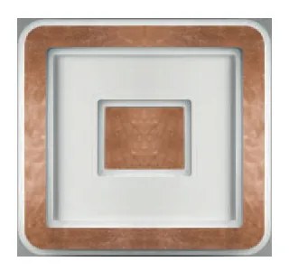 Plafoniera Contemporanea Halò Metallo Foglia Rame Led 35W