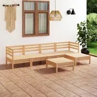 Set Salotto da Giardino 6 pz in Legno Massello di Pino 3082682