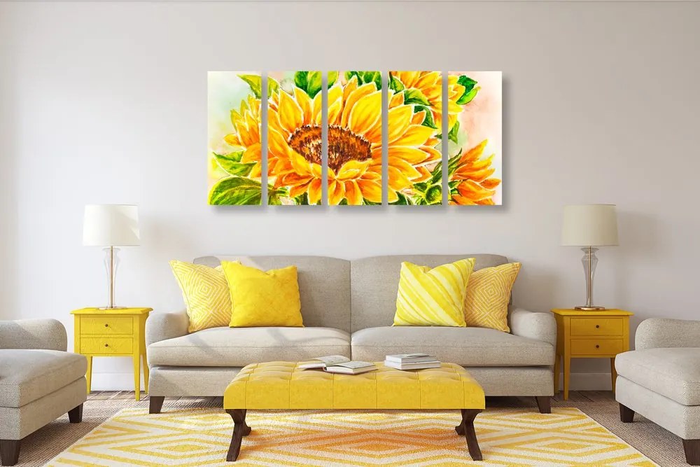Quadri 5 pezzi – Girasole splendido