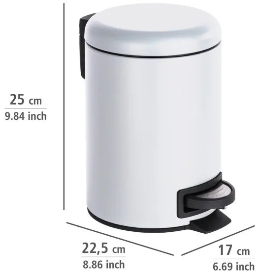 WENKO 22142800 - Cestino LEMAN 17x25 cm bianco/nero